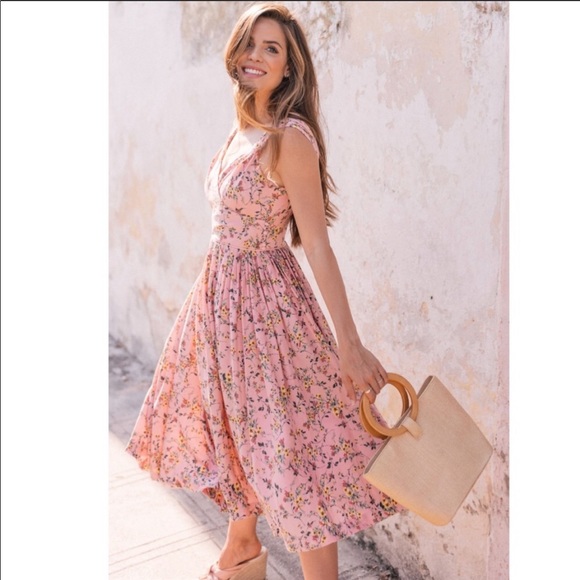 Gal Meets Glam Dresses & Skirts - Gal Meets Glam Sarah pink floral pleated sundress
